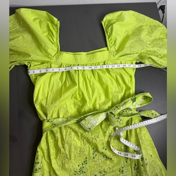 Ann Mashburn Floral Nicolette Dress- Lime - Picture 10 of 13